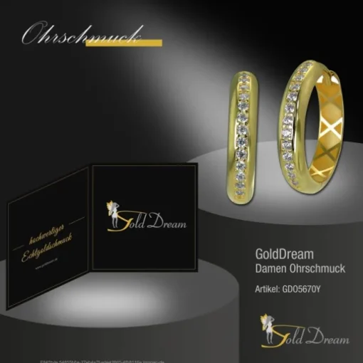 GoldDream Creole Beauty Zirkonia Ohrring 333 Gold Echtschmuck GDO5670Y