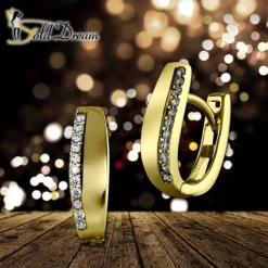 GoldDream Creole Beauty Zirkonia weiß Ohrring 333 Gold Echtschmuck GDO533WY