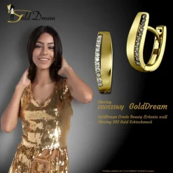 GoldDream Creole Beauty Zirkonia weiß Ohrring 333 Gold Echtschmuck GDO533WY