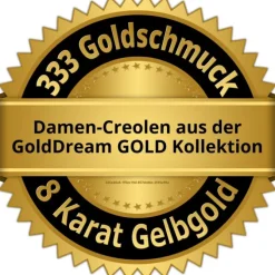 GoldDream Creole Beauty Zirkonia weiß Ohrring 333 Gold Echtschmuck GDO533WY