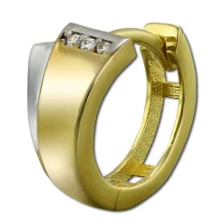 GoldDream Creole Bicolor Zirkonia Ohrring 333 Gold Echtschmuck GDO5101T