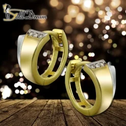 GoldDream Creole Bicolor Zirkonia Ohrring 333 Gold Echtschmuck GDO5101T