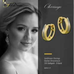 GoldDream Creole Bicolor 333 Gold Ohrring Echtschmuck GDO5111T