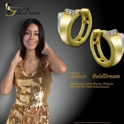 GoldDream Creole Bicolor Zirkonia Ohrring 333 Gold Echtschmuck GDO5101T