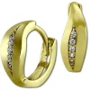 GoldDream Creole Blatt Zirkonia weiß Ohrring 333 Gelbgold Echtschmuck GDO538WY