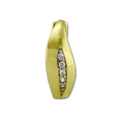 GoldDream Creole Blatt Zirkonia weiß Ohrring 333 Gelbgold Echtschmuck GDO538WY
