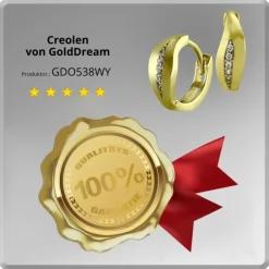 GoldDream Creole Blatt Zirkonia weiß Ohrring 333 Gelbgold Echtschmuck GDO538WY