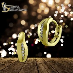 GoldDream Creole Blatt Zirkonia weiß Ohrring 333 Gelbgold Echtschmuck GDO538WY