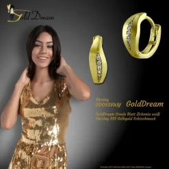 GoldDream Creole Blatt Zirkonia weiß Ohrring 333 Gelbgold Echtschmuck GDO538WY