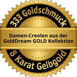 GoldDream Creole Blatt Zirkonia weiß Ohrring 333 Gelbgold Echtschmuck GDO538WY