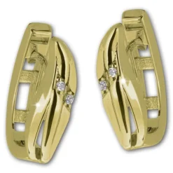 GoldDream Creole Classic oval Zirkonia Ohrring 333 Gold Echtschmuck GDO5627Y