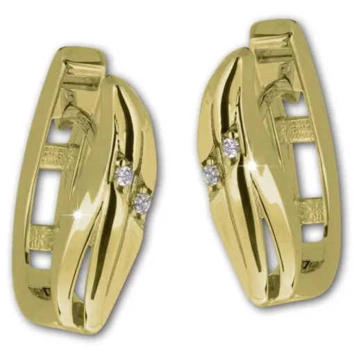 GoldDream Creole Classic oval Zirkonia Ohrring 333 Gold Echtschmuck GDO5627Y