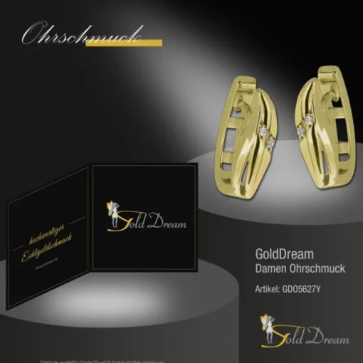 GoldDream Creole Classic oval Zirkonia Ohrring 333 Gold Echtschmuck GDO5627Y