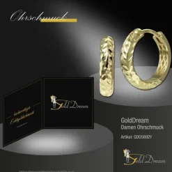 GoldDream Creole Cut 18mm Ohrring 333er Gelbgold Echtschmuck GDO5692Y
