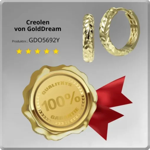 GoldDream Creole Cut 18mm Ohrring 333er Gelbgold Echtschmuck GDO5692Y
