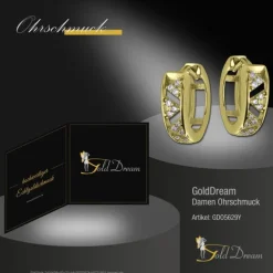 GoldDream Creole Dreiecke Zirkonia Ohrring 333 Gold Echtschmuck GDO5629Y