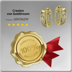 GoldDream Creole Dreiecke Zirkonia Ohrring 333 Gold Echtschmuck GDO5629Y