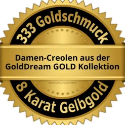 GoldDream Creole Dreiecke Zirkonia Ohrring 333 Gold Echtschmuck GDO5629Y