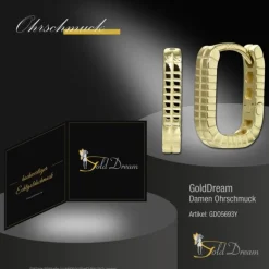 GoldDream Creole eckig Karree Ohrring 333er Gelbgold Echtschmuck GDO5693Y