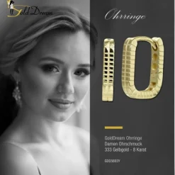 GoldDream Creole eckig Karree Ohrring 333er Gelbgold Echtschmuck GDO5693Y