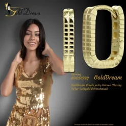 GoldDream Creole eckig Karree Ohrring 333er Gelbgold Echtschmuck GDO5693Y