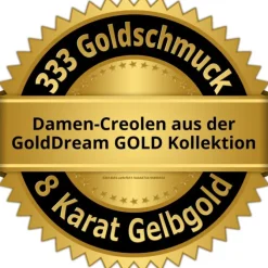 GoldDream Creole eckig Karree Ohrring 333er Gelbgold Echtschmuck GDO5693Y