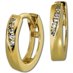 GoldDream Creole Elegance Zirkonia Ohrring 333 Gelbgold Echtschmuck GDO5001Y