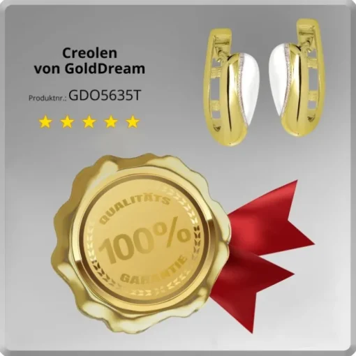 GoldDream Creole Elegance zweifarbig Ohrring 333 Gold Echtschmuck GDO5635T