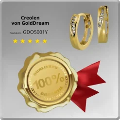 GoldDream Creole Elegance Zirkonia Ohrring 333 Gelbgold Echtschmuck GDO5001Y