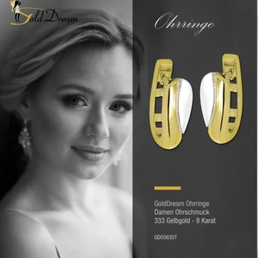 GoldDream Creole Elegance zweifarbig Ohrring 333 Gold Echtschmuck GDO5635T