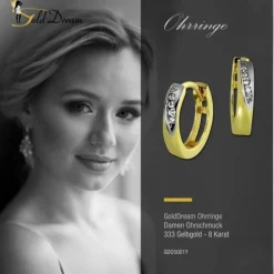 GoldDream Creole Elegance Zirkonia Ohrring 333 Gelbgold Echtschmuck GDO5001Y