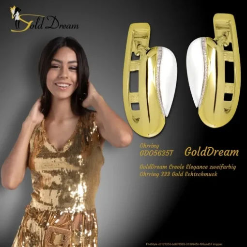 GoldDream Creole Elegance zweifarbig Ohrring 333 Gold Echtschmuck GDO5635T