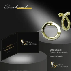 GoldDream Creole Fashion 16mm Zirkonia Ohrring 333 Gelbgold Echtschmuck GDO5683Y
