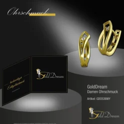 GoldDream Creole geschwungen Zirkonia Ohrring 333er Gold Echtschmuck GDO536WY