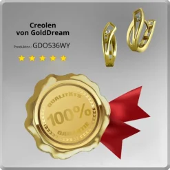 GoldDream Creole geschwungen Zirkonia Ohrring 333er Gold Echtschmuck GDO536WY