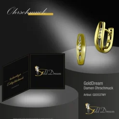GoldDream Creole geteiltes Rechteck Zirkonia Ohrring 333er Gold GDO537WY