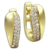 GoldDream Creole Glamour Zirkonia weiß Ohrring 333 Gold Echtschmuck GDO526WY