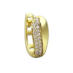 GoldDream Creole Glamour Zirkonia weiß Ohrring 333 Gold Echtschmuck GDO526WY