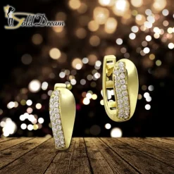 GoldDream Creole Glamour Zirkonia weiß Ohrring 333 Gold Echtschmuck GDO526WY