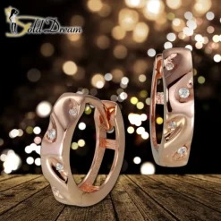 GoldDream Creole Glamour Zirkonia Ohrring 333er Rosegold Echtschmuck GDO5031E