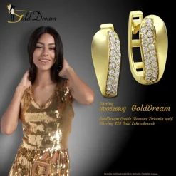 GoldDream Creole Glamour Zirkonia weiß Ohrring 333 Gold Echtschmuck GDO526WY