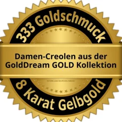 GoldDream Creole Glamour Zirkonia weiß Ohrring 333 Gold Echtschmuck GDO526WY