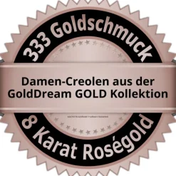 GoldDream Creole Glamour Zirkonia Ohrring 333er Rosegold Echtschmuck GDO5031E