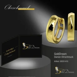 GoldDream Creole glanz 13mm Ohrring 333er Gelbgold Echtschmuck GDO5141G