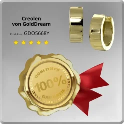 GoldDream Creole Glanz 13mm Ohrring 333er Gelbgold Echtschmuck GDO5668Y
