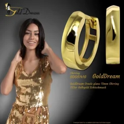 GoldDream Creole glanz 13mm Ohrring 333er Gelbgold Echtschmuck GDO5141G
