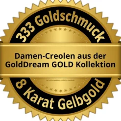 GoldDream Creole glanz 13mm Ohrring 333er Gelbgold Echtschmuck GDO5141G