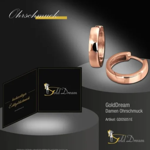 GoldDream Creole Glanz Ohrring 333er Roségold Echtschmuck GDO5051E