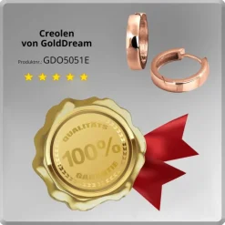GoldDream Creole Glanz Ohrring 333er Roségold Echtschmuck GDO5051E