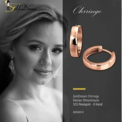 GoldDream Creole Glanz Ohrring 333er Roségold Echtschmuck GDO5051E